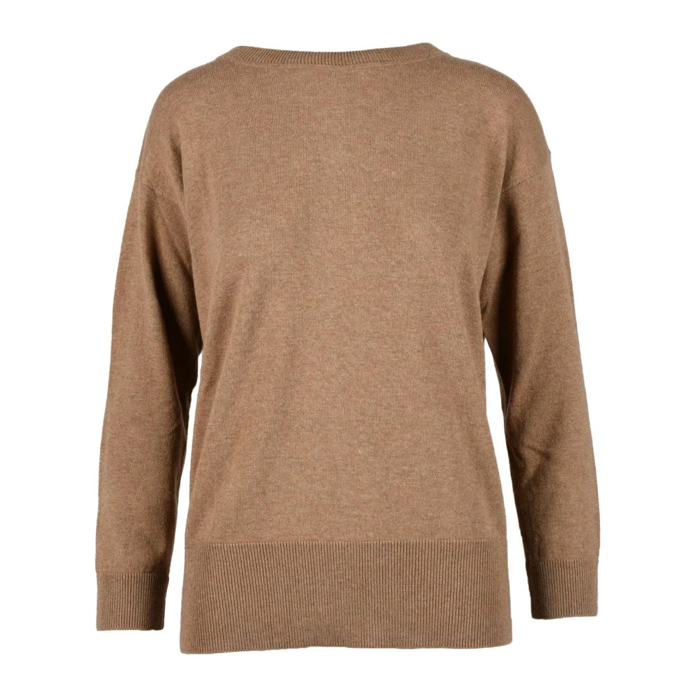 Alpha Studio Zachte Gebreide Trui Mix Cashmere Brown Dames