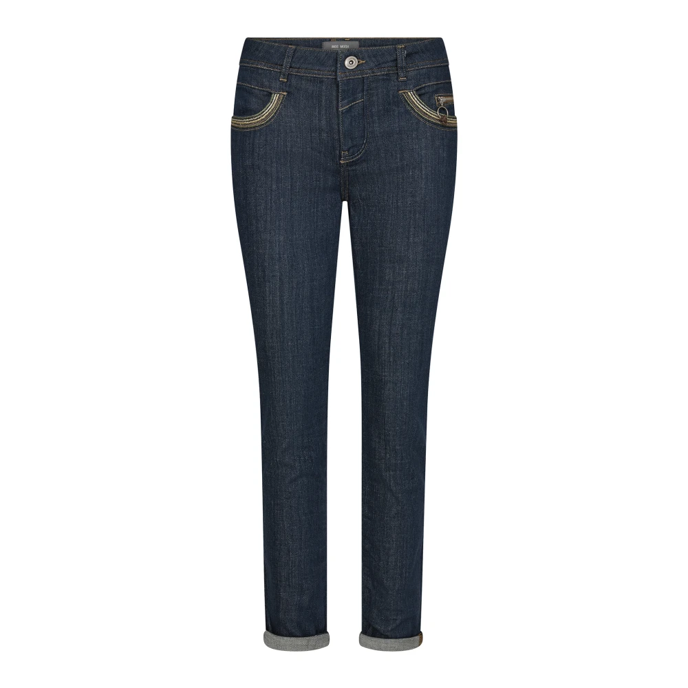 MOS Mosh Broderade Blå Jeans Blue, Dam