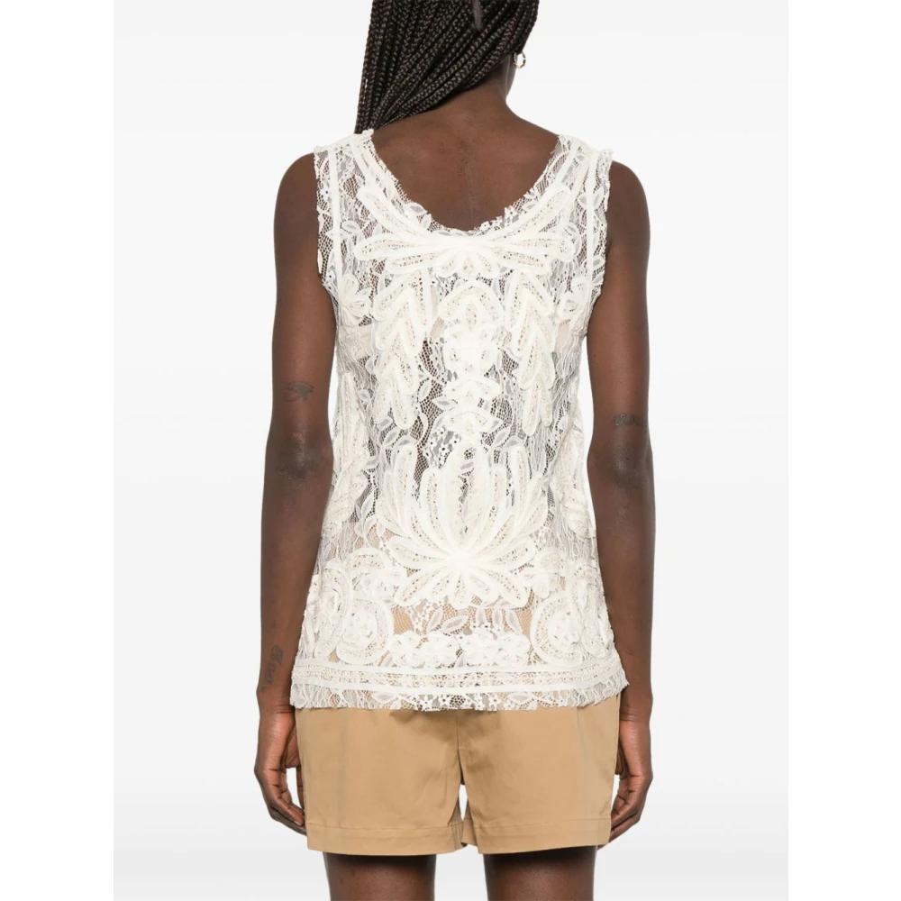P.a.r.o.s.h. Beige Top met True-to-Size Fit Beige Dames