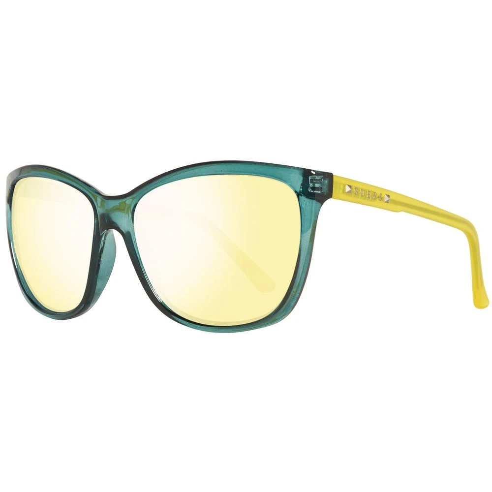 Guess Women's Green Sunglasses, One Size, Plastic Sunglasses Butterfly Style