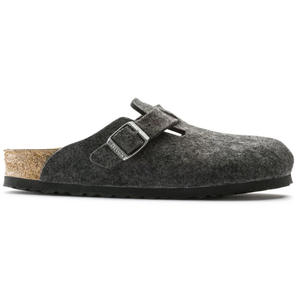 Birkenstock Uomo Grigio - Zoccoli Lana Boston Antracite - Shoes - 37 Eu