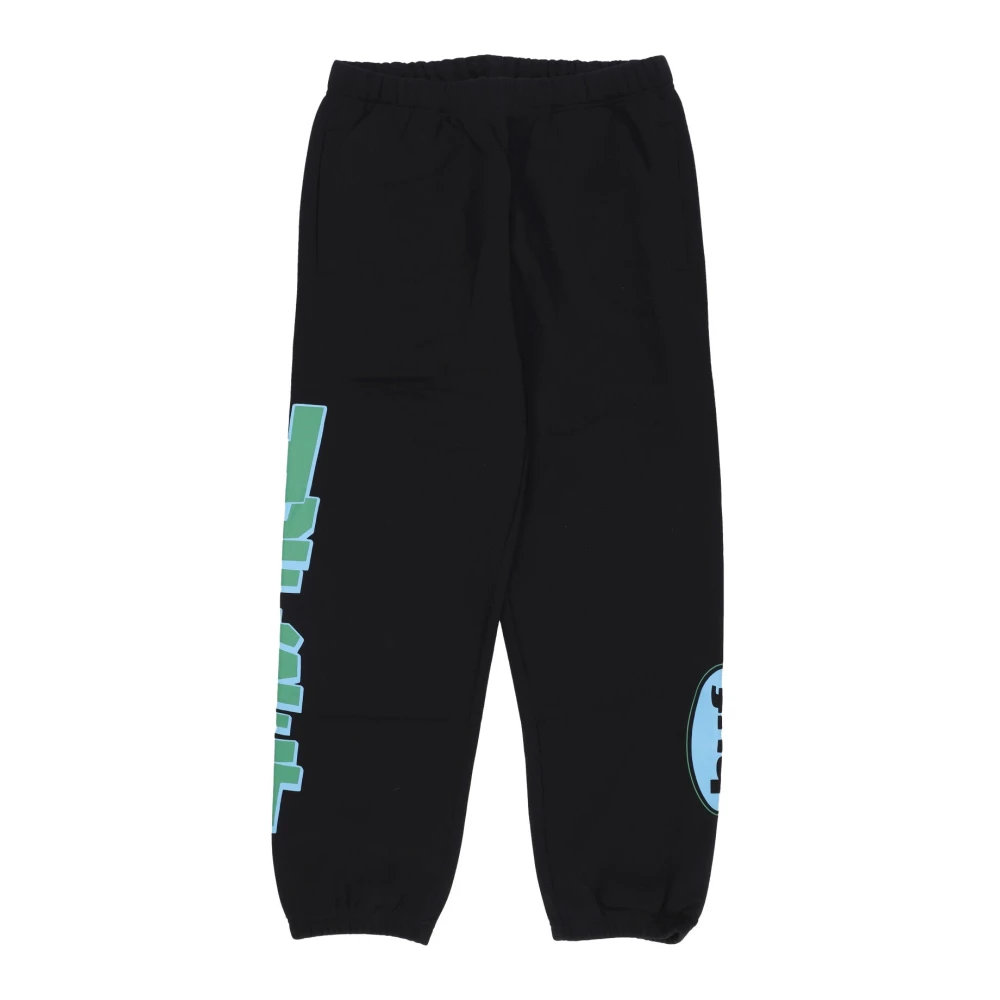 HUF Zwarte Fleece Trainingsbroek Mannen Black Heren