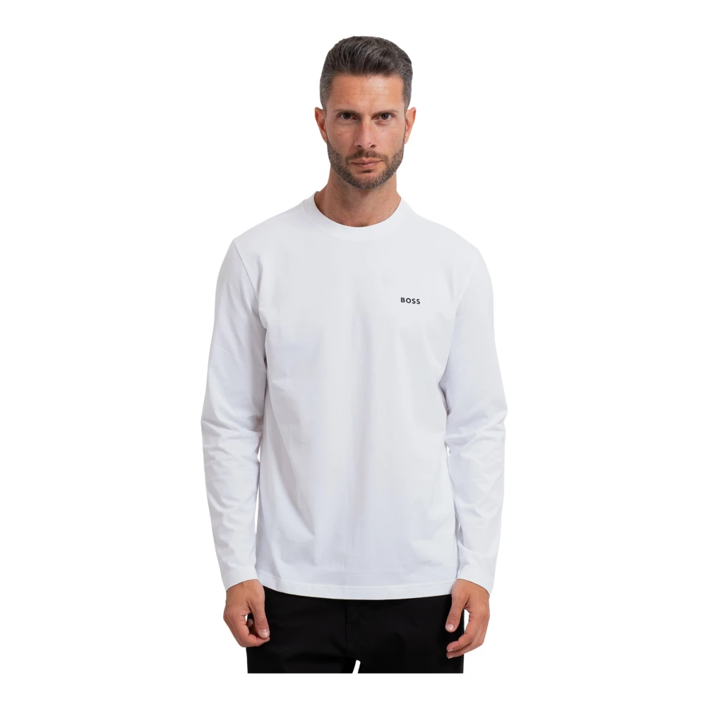 Hugo Mannelijk Wit Tops Heren, M, Long Sleeve Tops