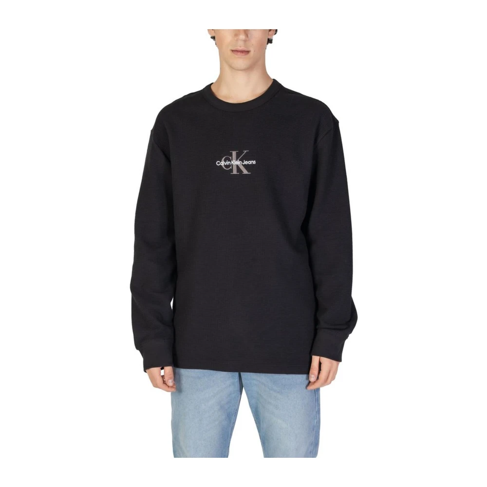 Sort Bomull Crewneck Genser