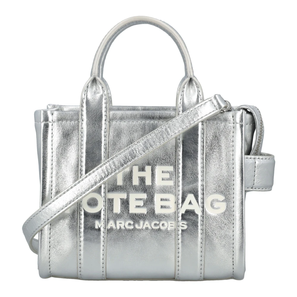 Marc Jacobs Metallic Silver Mini Tote Handväska Gray, Dam