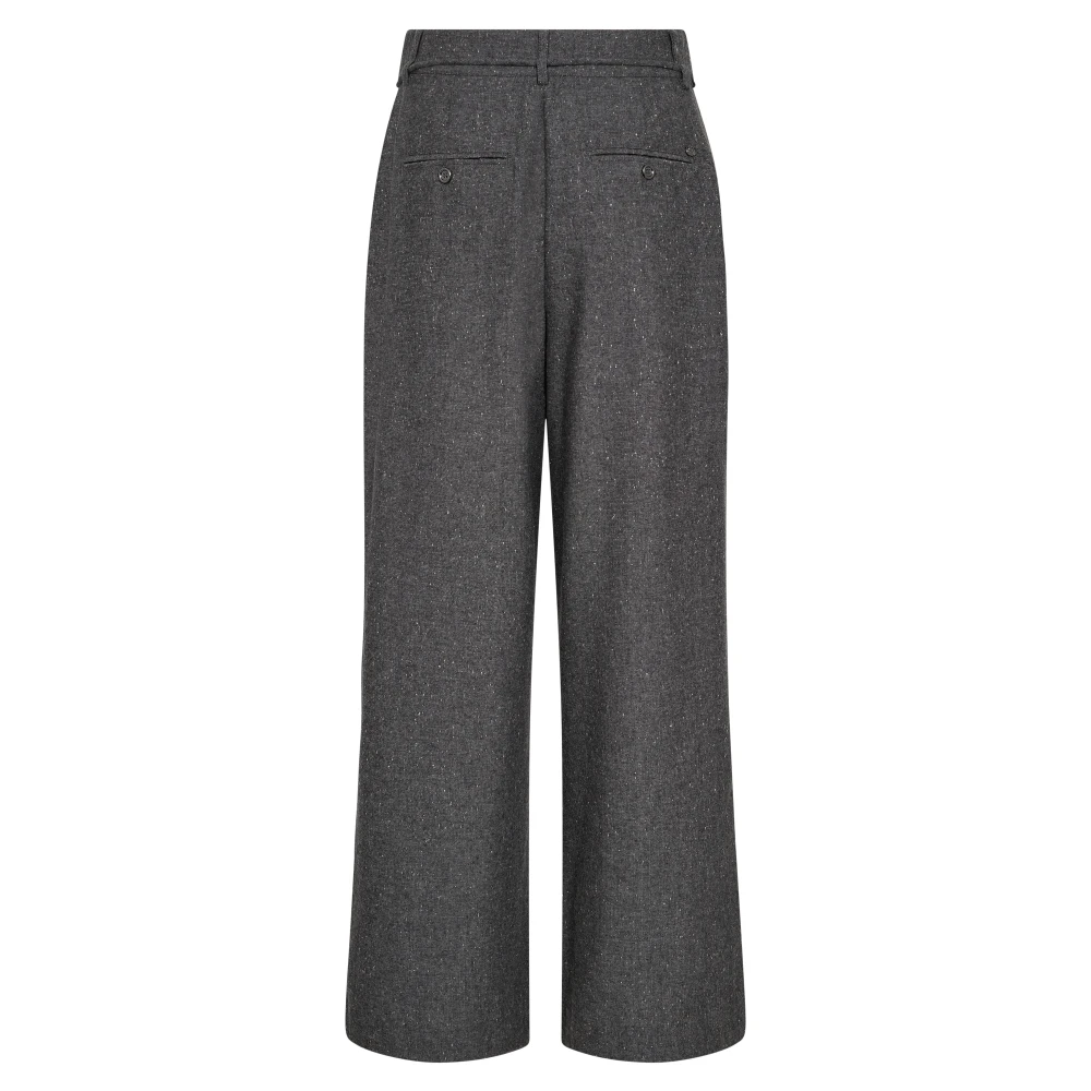 MOS MOSH Donkergrijze Zenia Wijde Broek Gray Dames
