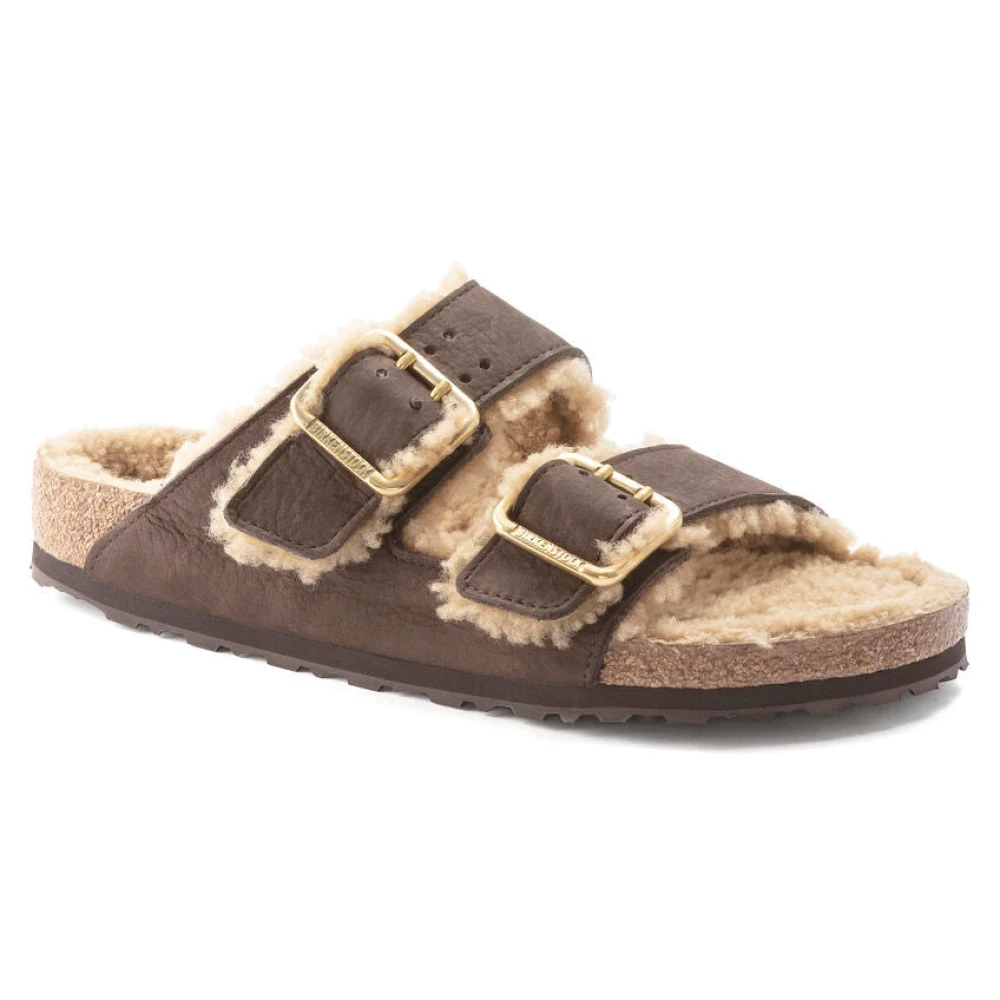 Birkenstock Bold Shearling Sandalen Brown Heren