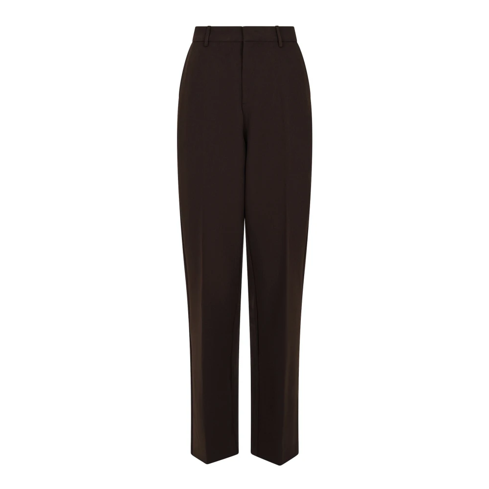 NEO NOIR Klieke Straight-Leg Broek in Mocca Melange Brown Dames