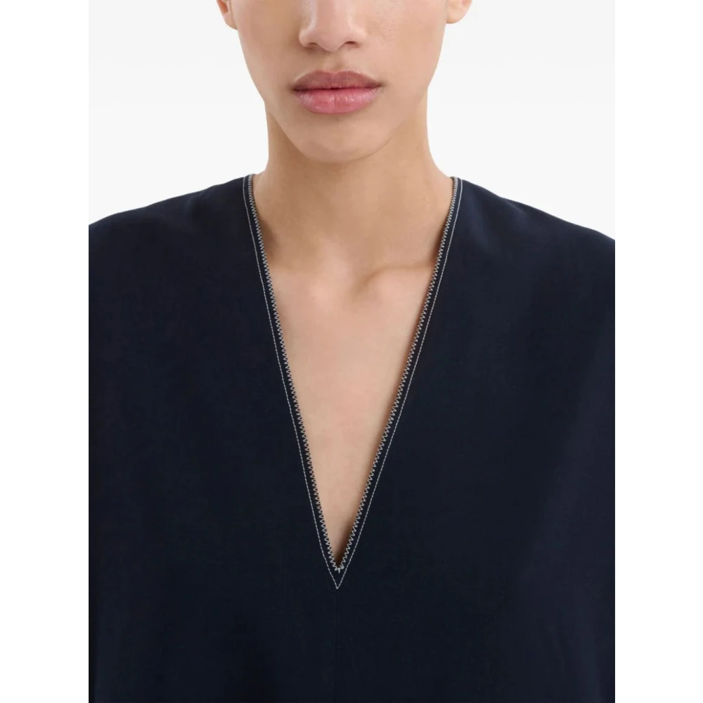 Marni Navy Wol Shift Jurk Blue Dames