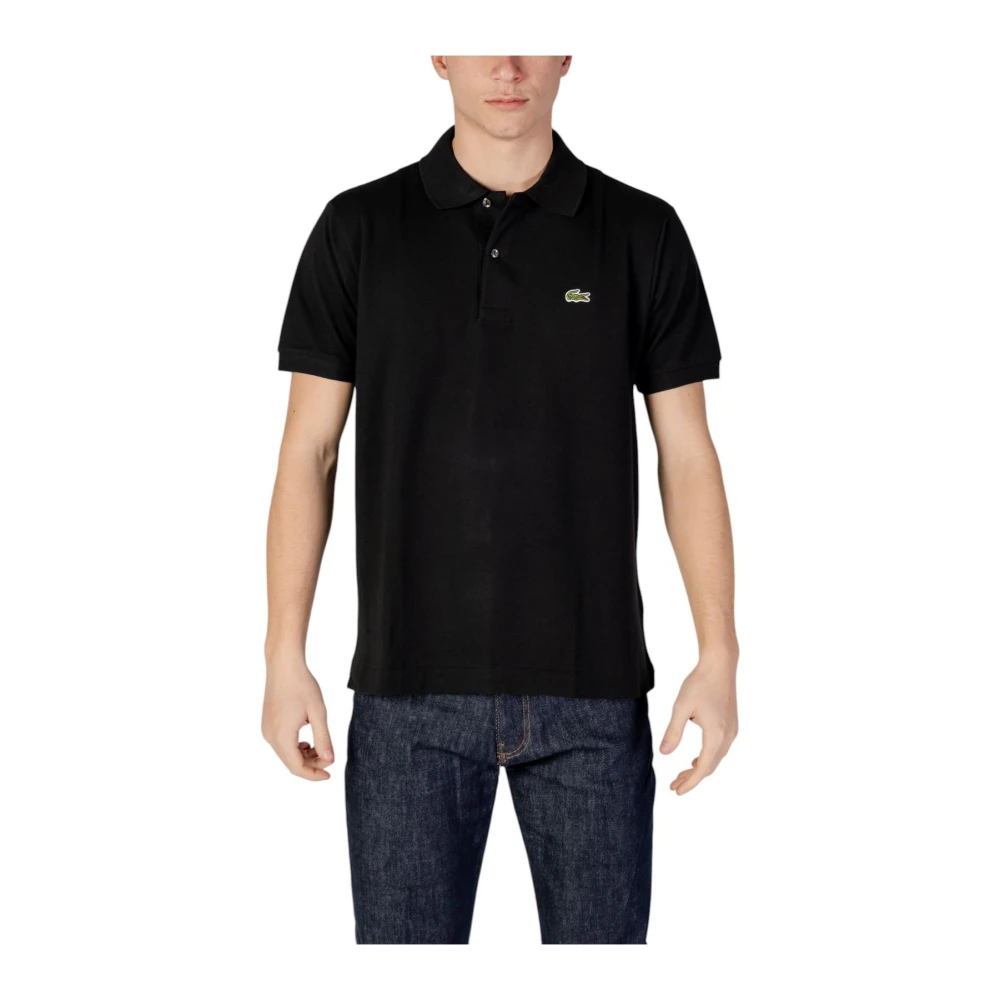 Lacoste Men's Black Polo Shirts, 2XL, Short Sleeve Polo Shirt With Button Fastening