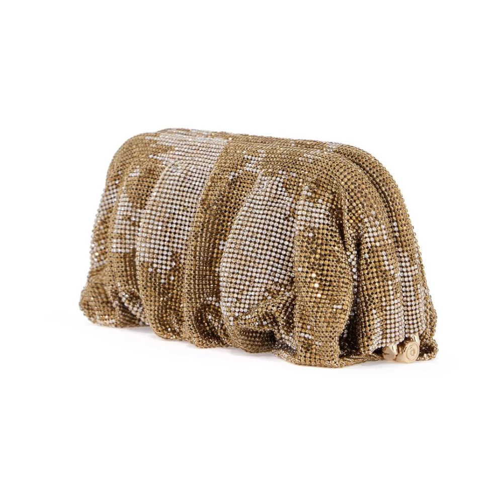 Benedetta Bruzziches Rhinestone Net Tas voor exclusieve evenementen Yellow Dames