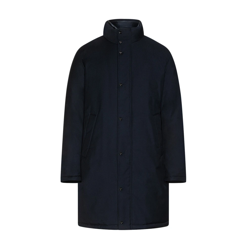 Herno Parka met ritssluiting en hoge kraag Blue Heren