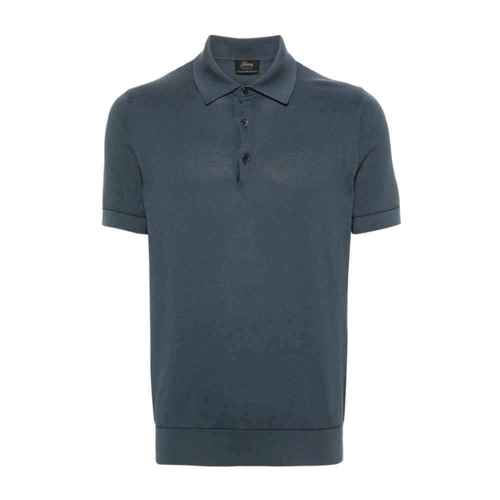 Brioni Blauw Casual Polo Shirt Blue Heren