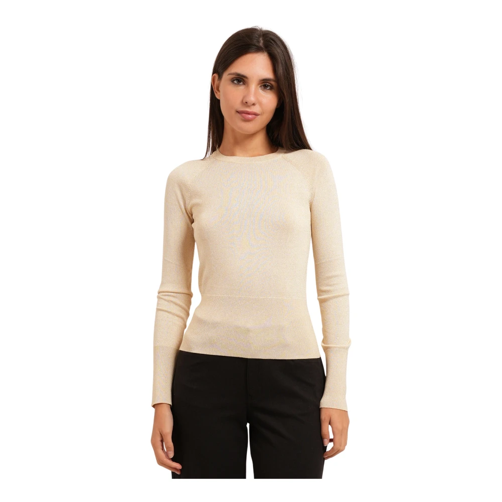 A|X Armani Exchange Donna Beige Per Xw002895af26001m2005 Maglione In Maglia Di Viscosa Metallizzata (Xl), Casual - Immagine 3