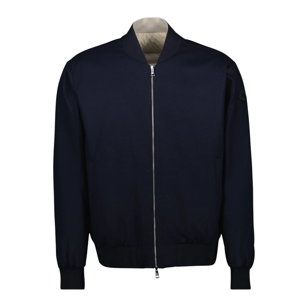 Moncler Blå Vändbar Bomberjacka /Beige