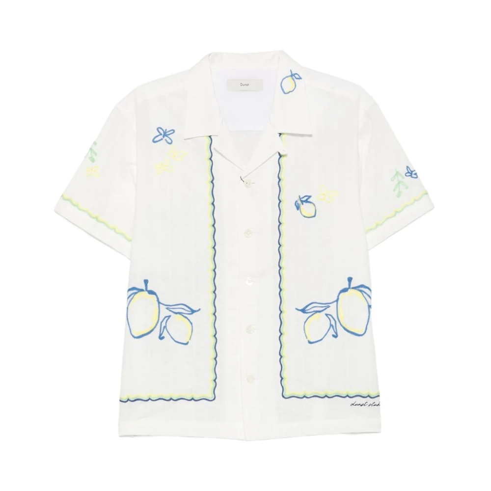 Dunst Hand-Drawing Open Collared Shirt Lemon Garden - Female - Shirts - Multicolor - S - Blouses & Shirts