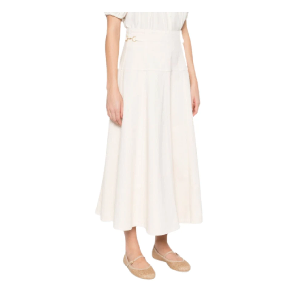 Ulla Johnson Midi rok met decoratieve gesp Beige Dames