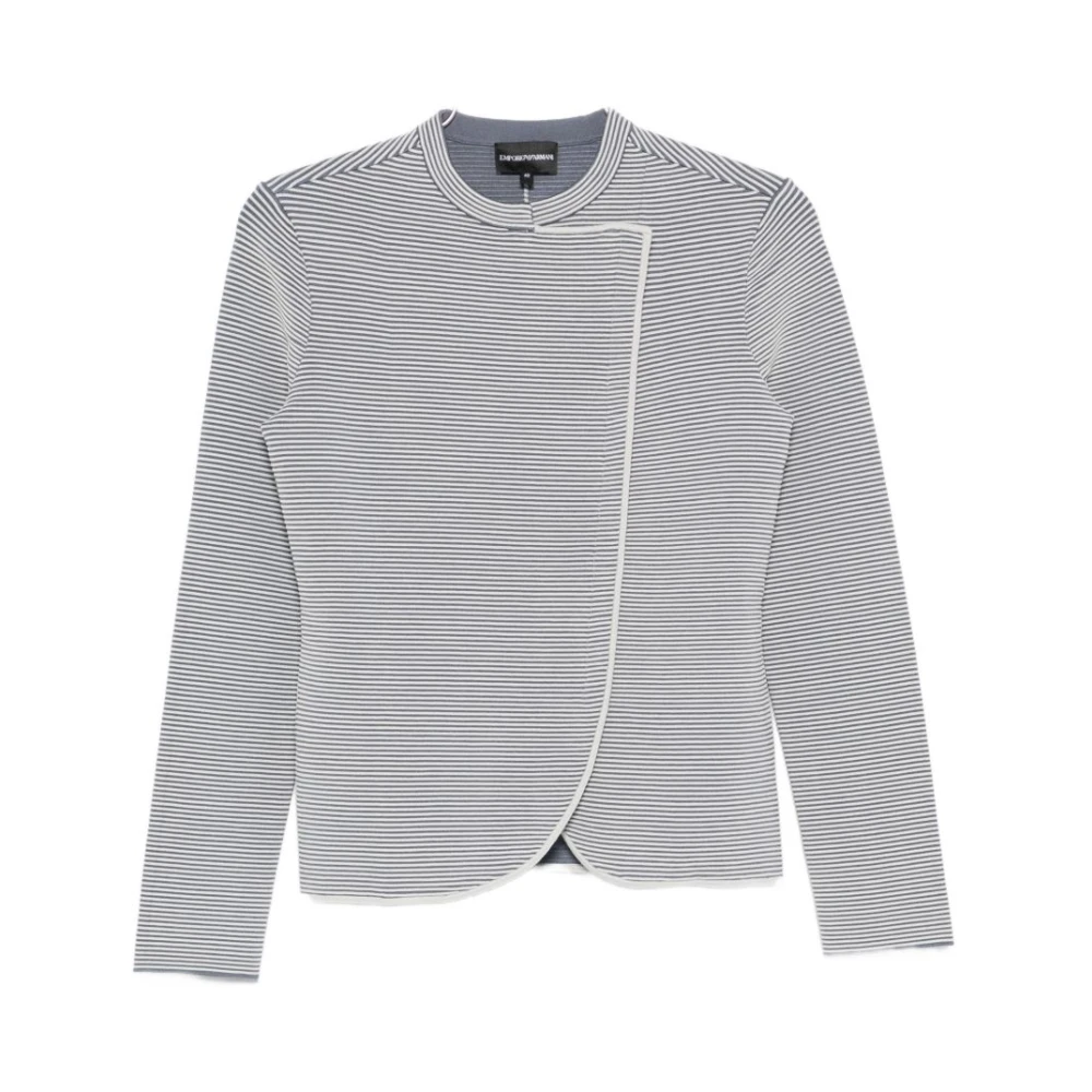 Emporio Armani Women's Gray Striped Blazer Jacket - Blouses - Xs - Blouses & Shirts