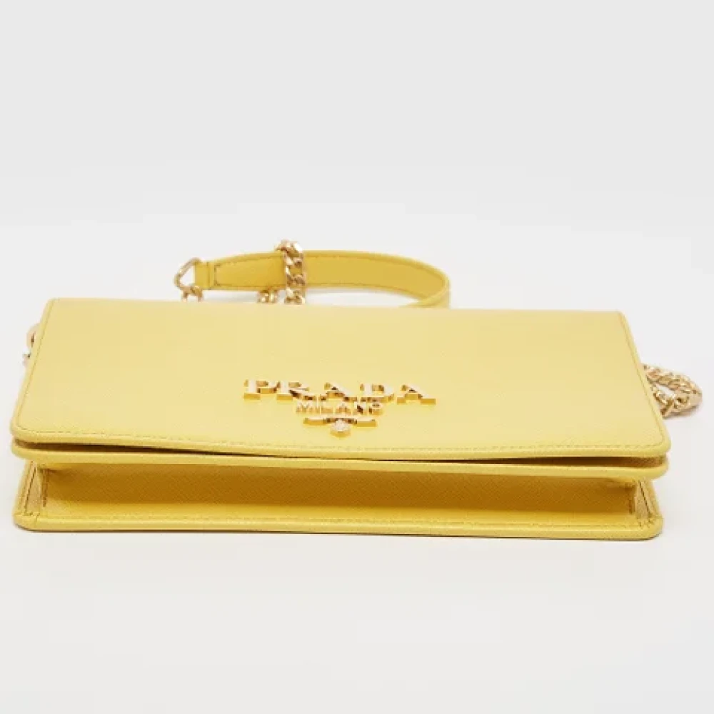 Prada Vintage Pre-owned Leather prada-bags Yellow Dames