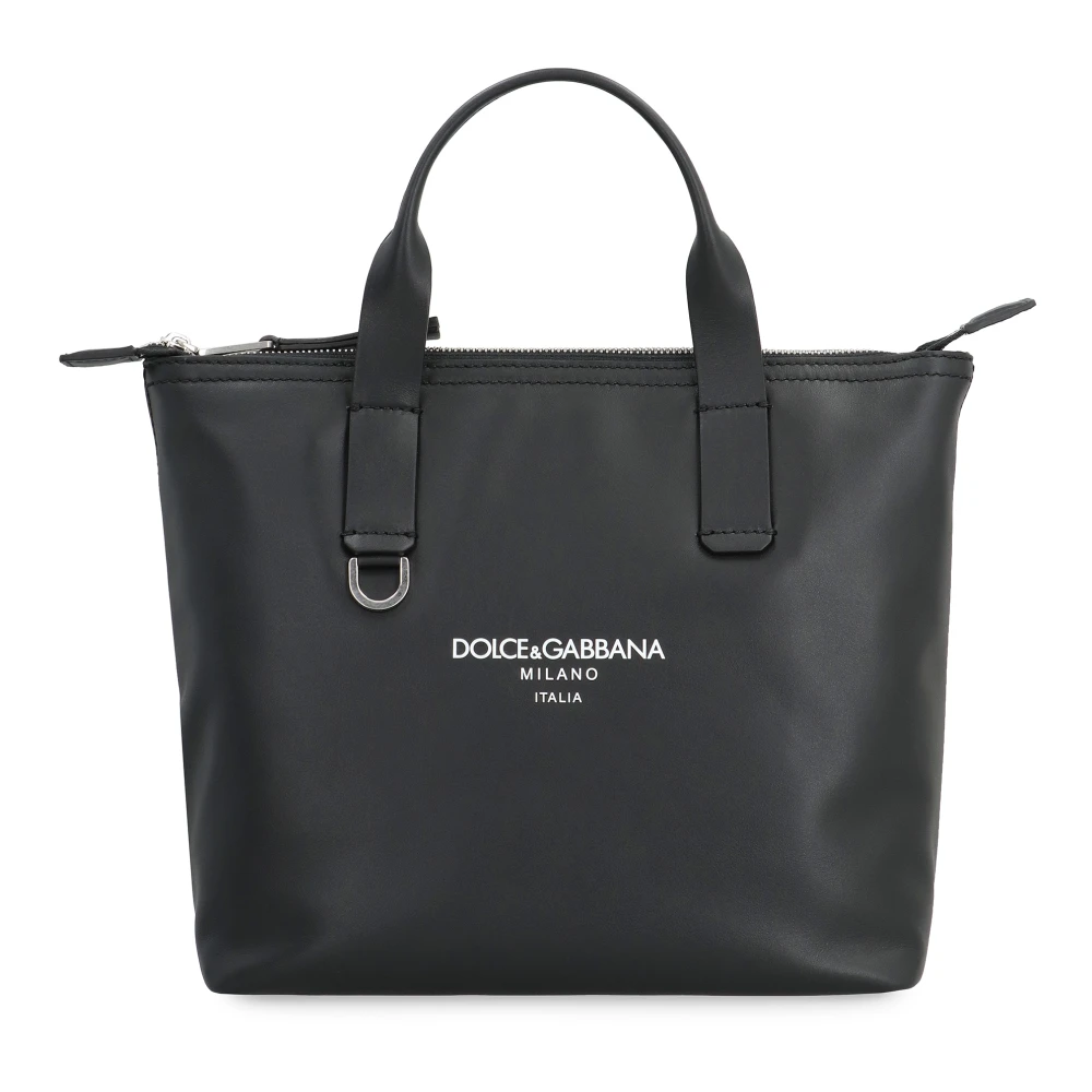 Dolce & Gabbana Leren Tote Tas met Handvatten Black Heren