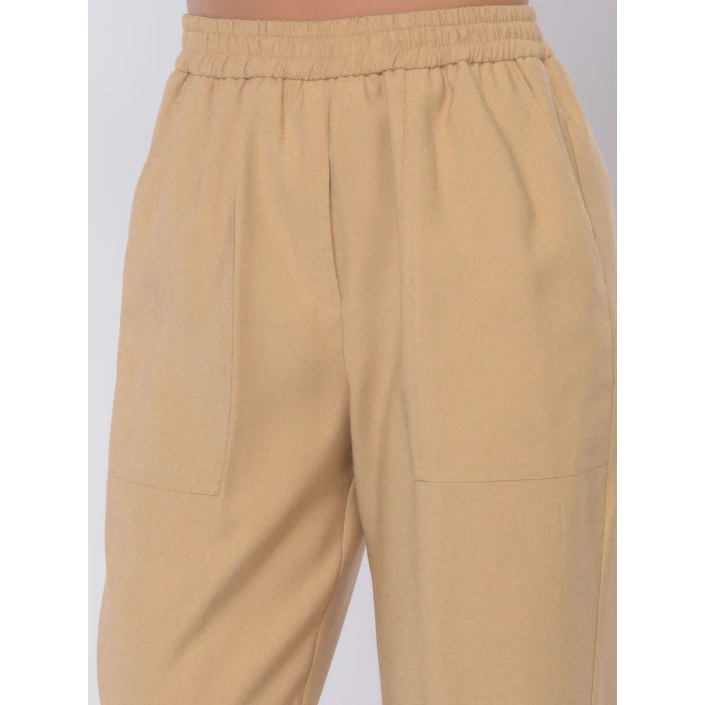 Kaos Viscose Elastische Broek Beige Dames