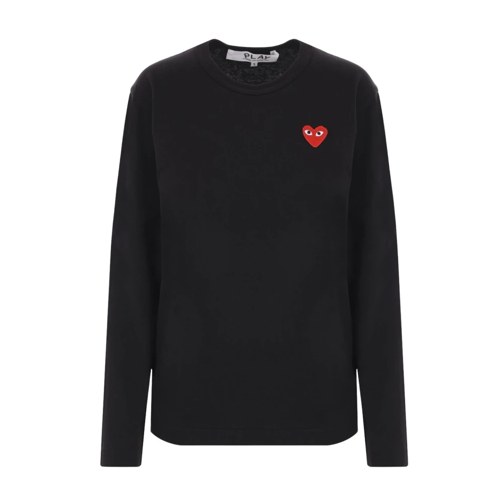 Comme des Garçons Play Svart Heart Logo Långärmad T-shirt Black, Dam