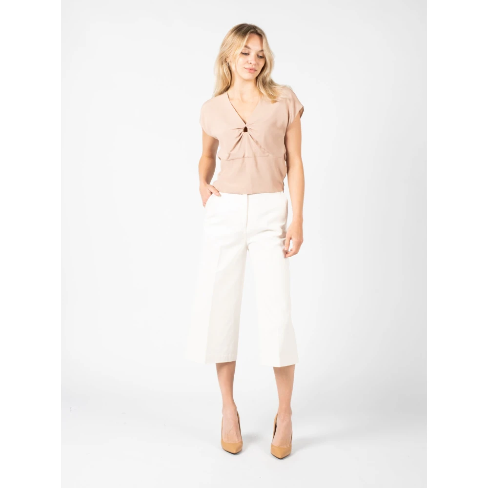 pinko Loszittende Hoge Taille Ritsbroek White Dames