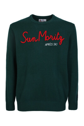 pull-vert-col-rond-broderie