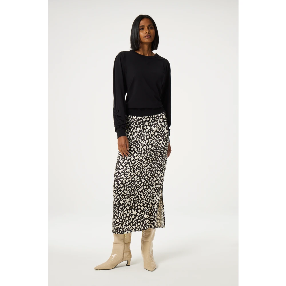 Fabienne Chapot Sterrenprint A-Lijn Midi Rok Black Dames