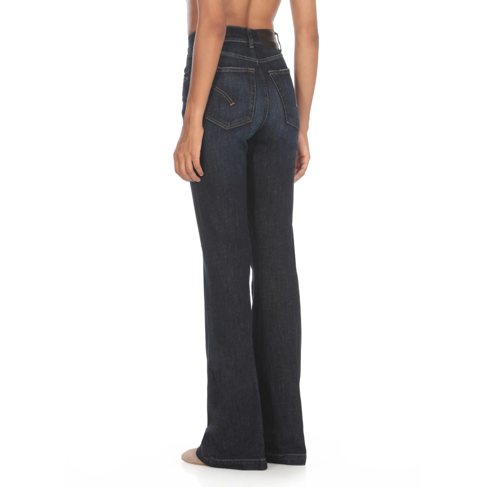 Dondup Blauwe Jeans met Logo Patch Blue Dames