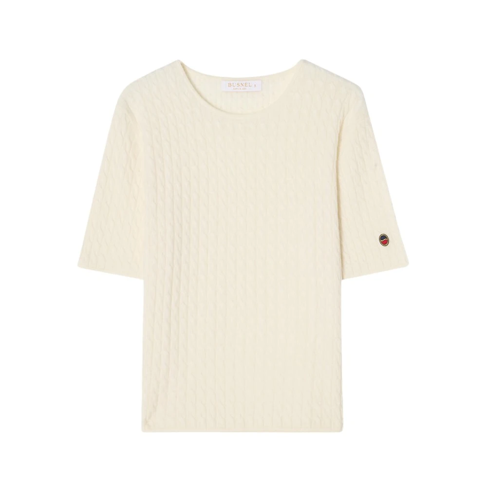 Busnel Kabelgebreide Top Ecru Beige Dames