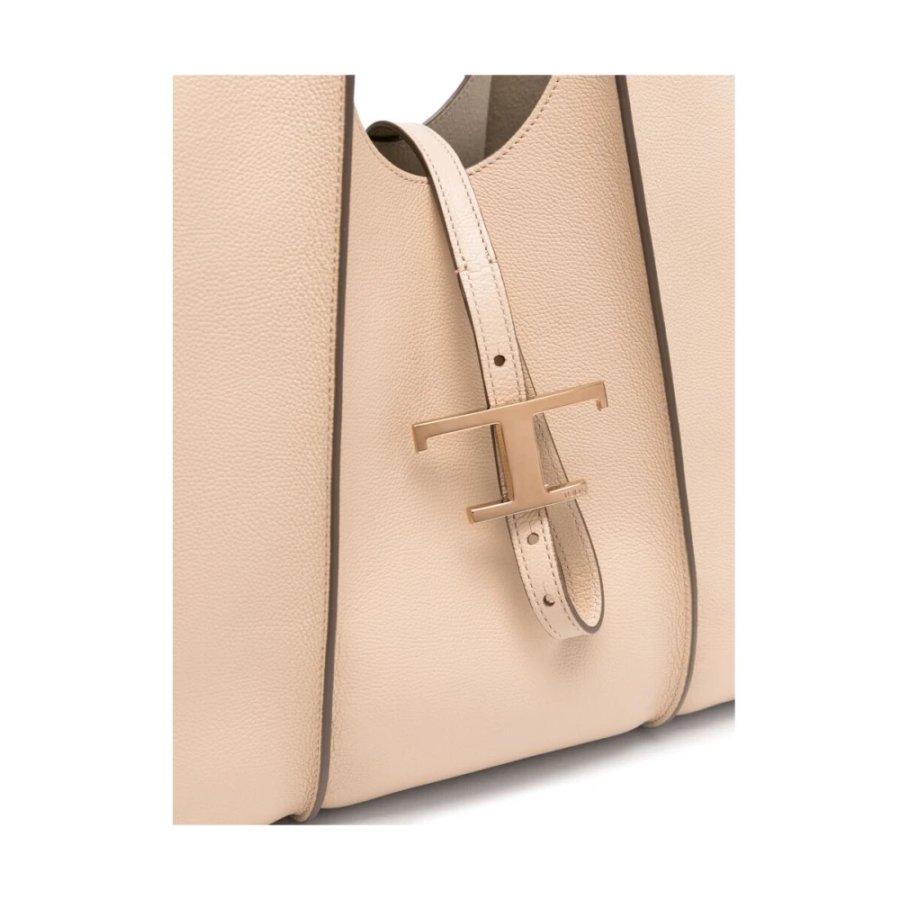 TOD'S Beige Korrelig Leren Tote Tas Pink Dames