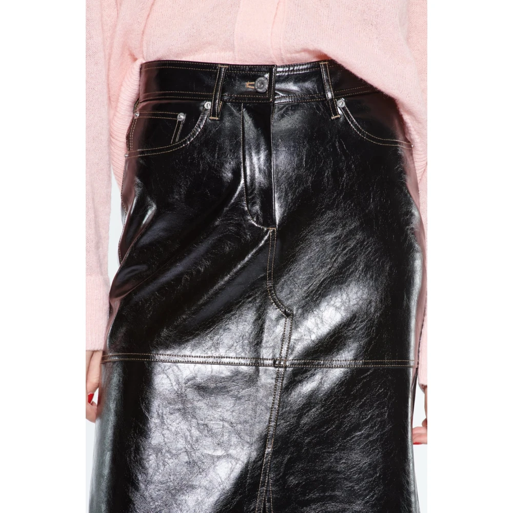 Stand Studio Zwarte Geplooide Rok Black Dames