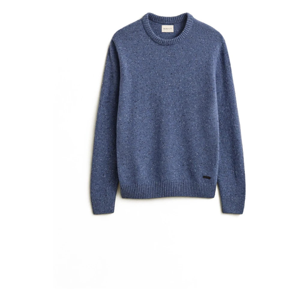 Gant Herren Blau Für 8040262 Rundhalspullover Aus Wollmischung Mit En Noppen (L), Lässig, Recycelte Wolle - Bild 5