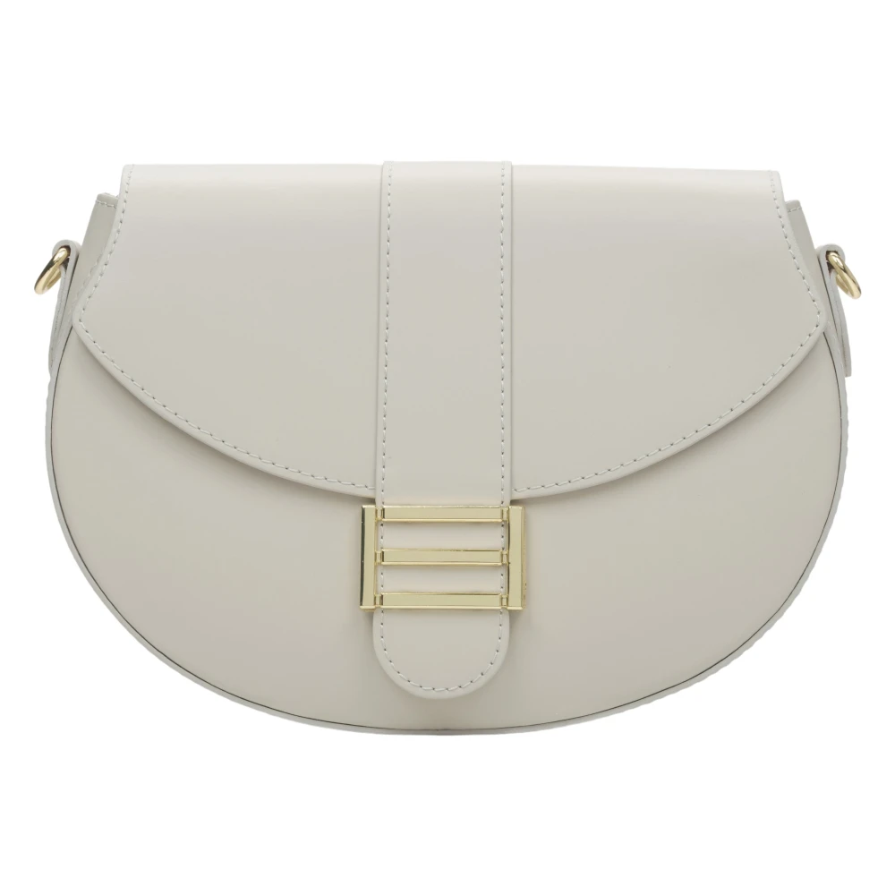 Estro Dames Melkachtig-Beige Handtas gemaakt van Echt Italiaans Leer Premium Er00115414 Beige Dames