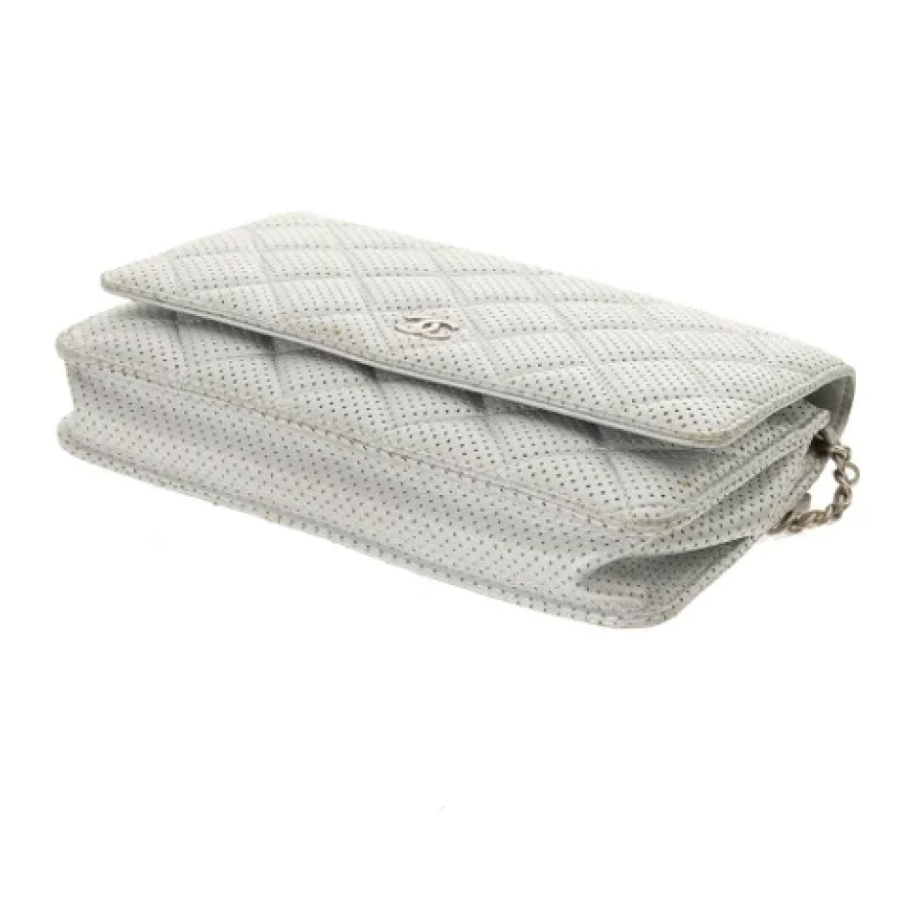 Chanel Vintage Pre-owned Leather chanel-bags Gray Dames