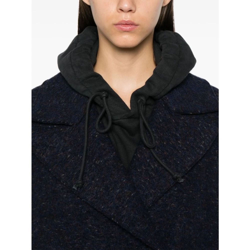 Harris Wharf London Midnight Blue Double-Breasted Coat Blue Dames