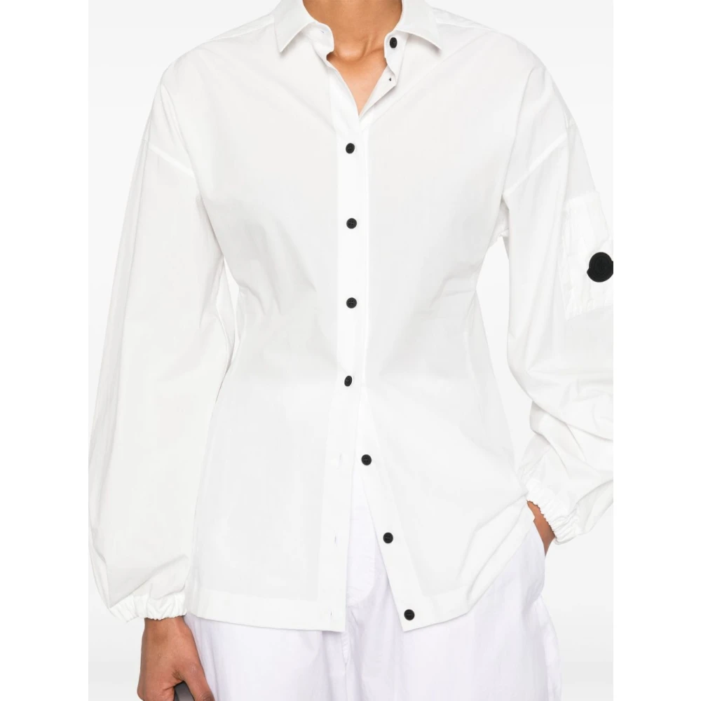 Moncler Witte Button-Up Shirt Elastische Manchetten White Dames