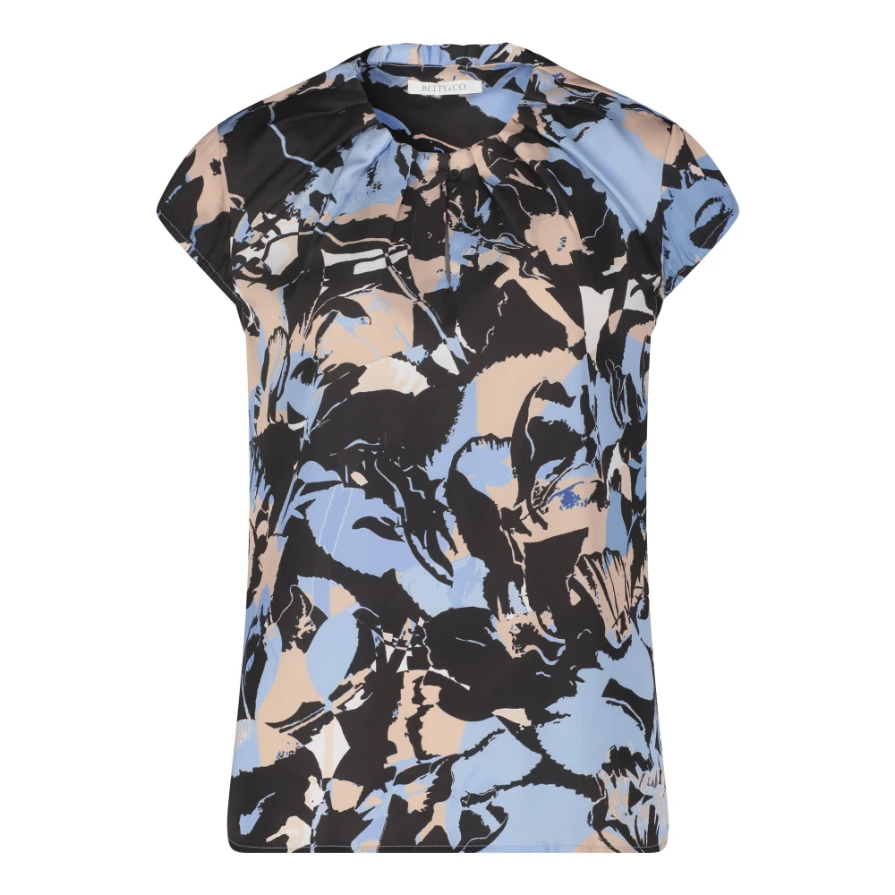 Betty & Co Korte Mouw Grafische Blouse Multicolor Dames
