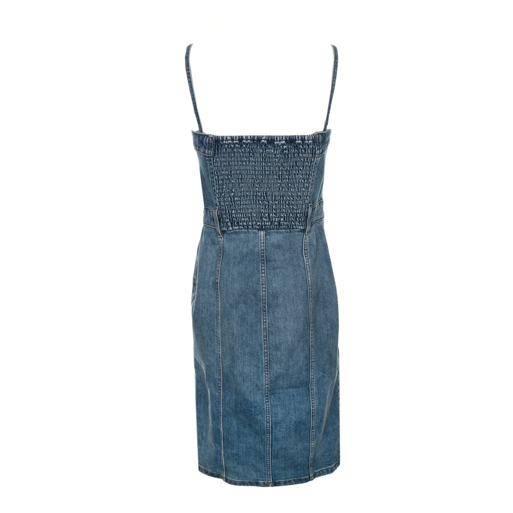 Levi's Denim Bustier Jurk met Korset Design Blue Dames