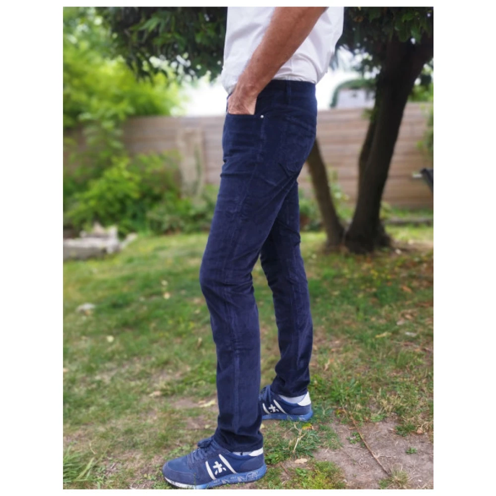 Jacob Cohën Corduroy Slim Fit Broek Blue Heren