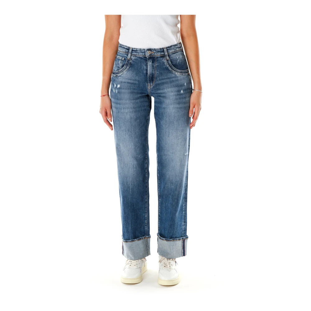 Le Temps Des Cerises Straight Fit Mid Waist Jeans Blue Dames