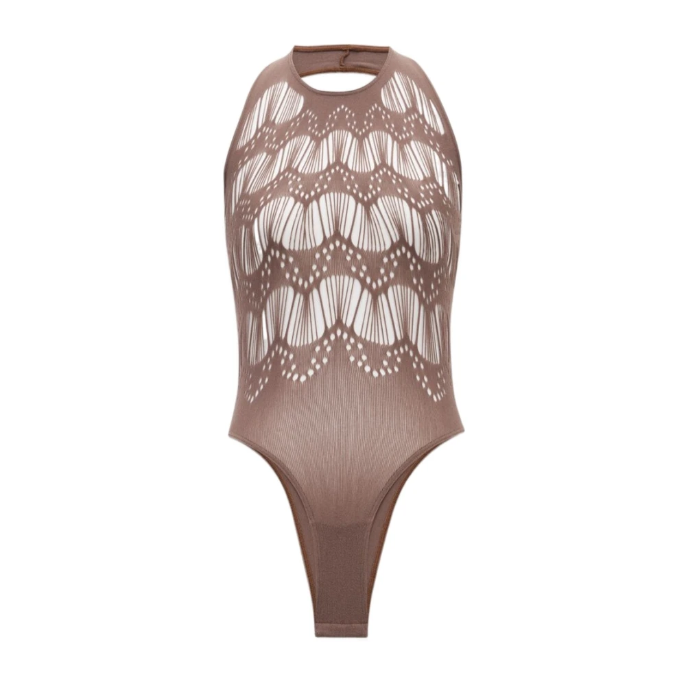 Saint Laurent Lichaam Gestanst Nerts Brown Dames