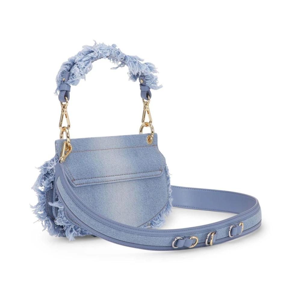 Ganni Denim Crossbody Tas in Blauw Blue Dames