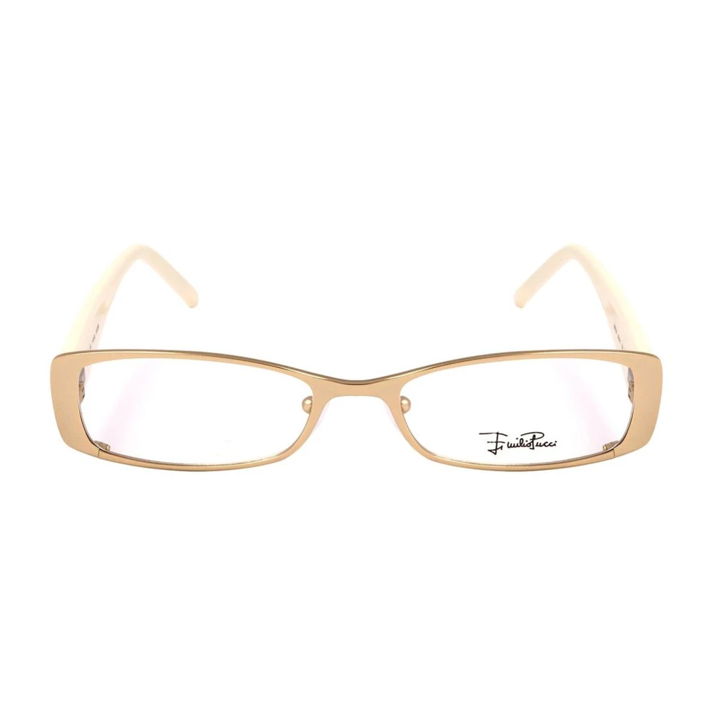 EMILIO PUCCI Gouden Metalen Frame Bril Yellow Dames