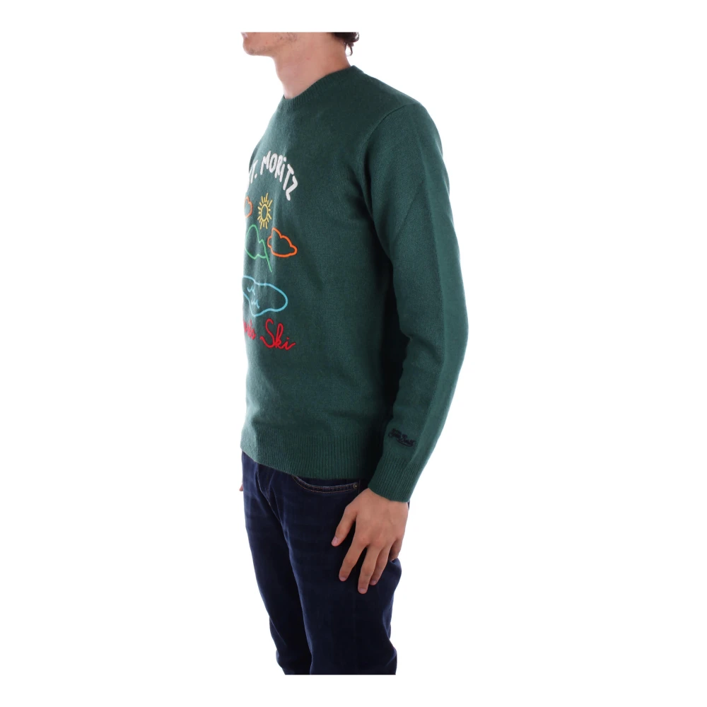 Saint Barth Rode Logo Trui Kasjmier Mix Green Heren