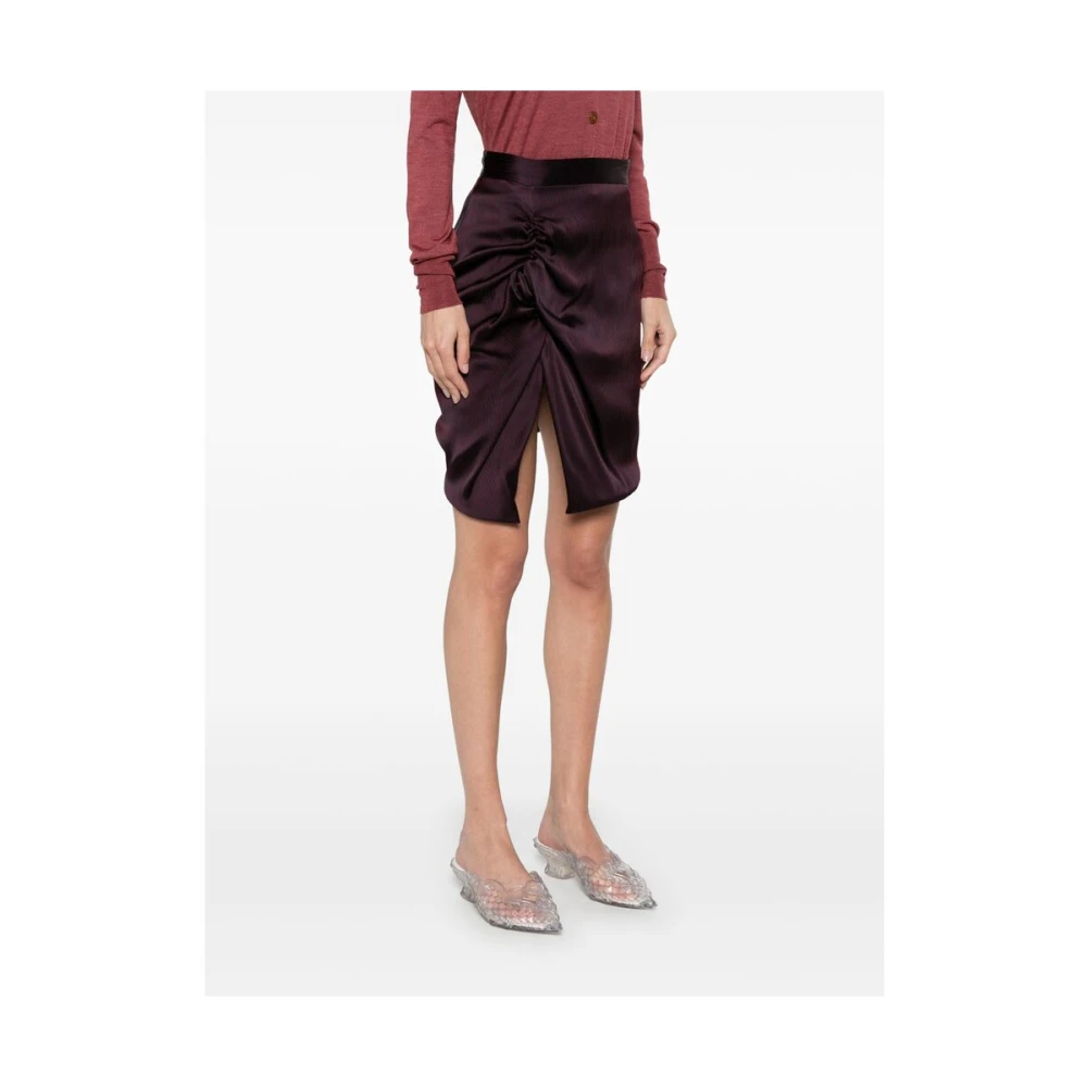 Vivienne Westwood Rode Pinstripe Rok met Voorspleet Red Dames