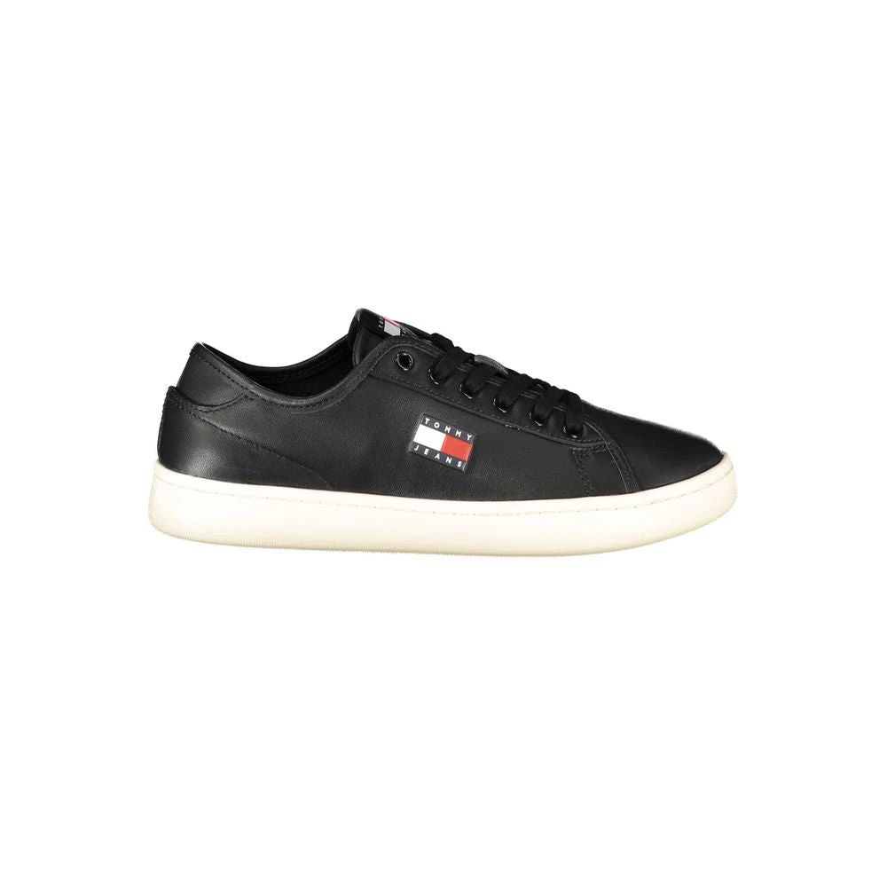 Tommy Hilfiger Kvinno Svart Skor Dam, 37 Eu, Läder, Läder Dam Sneaker