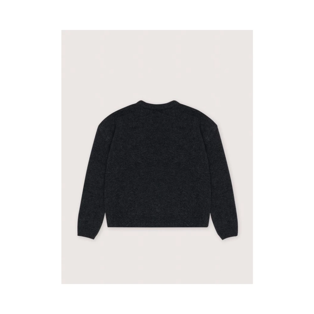 The New Society Zachte Graphite Jumper met Geribbelde Details Gray Dames