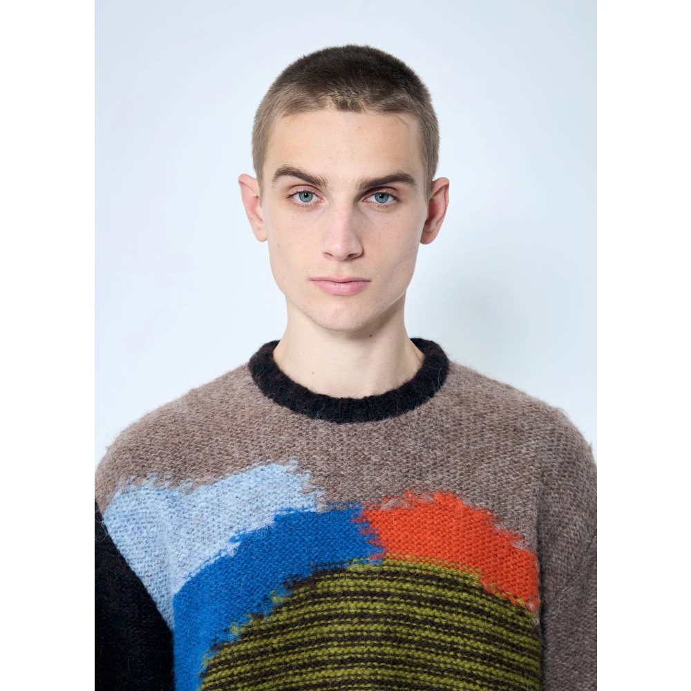 Brain Dead Grafische Jacquard Gebreide Trui Multicolor Heren